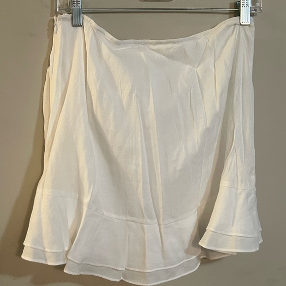 NWT Native Daughters White Mini Skirt Front Drawstring Side Zip Lined - Picture 7 of 7